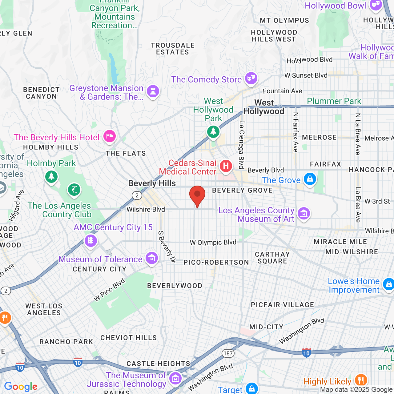 Google map image of our location in 9033 Wilshire Blvd Beverly Hills, CA